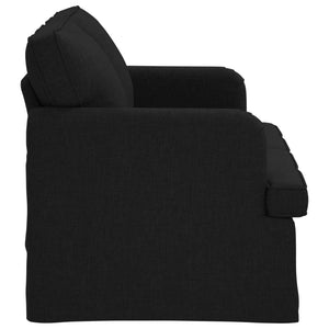 Schwarzes Stoffsofa 144 cm