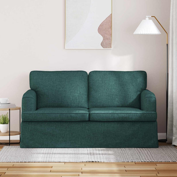 Dunkelgrünes Stoffsofa 144 cm