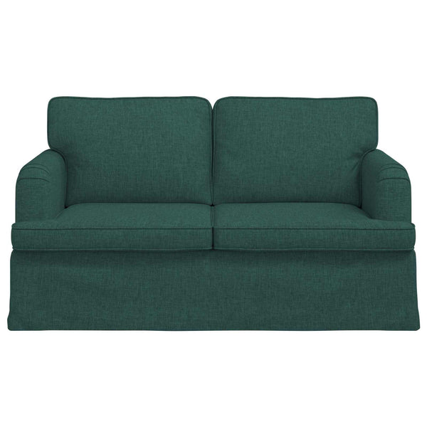 Dunkelgrünes Stoffsofa 144 cm