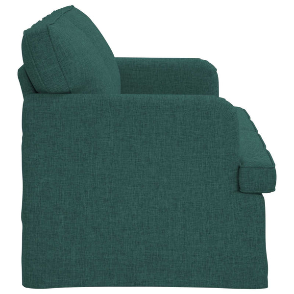 Dunkelgrünes Stoffsofa 144 cm