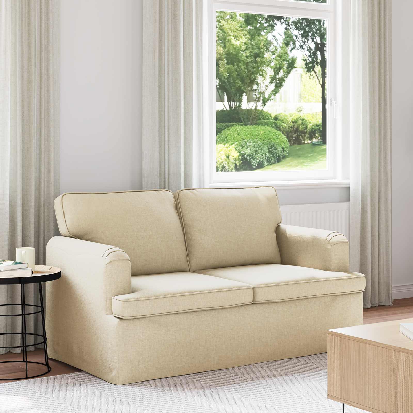 Creme Stoff Sofa 144 cm