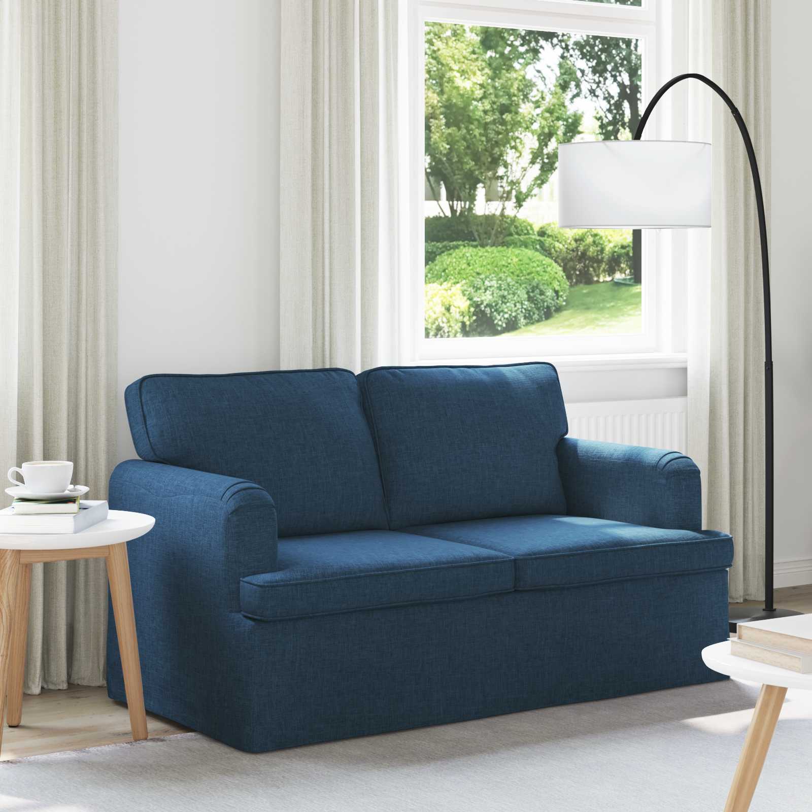Blaues Stoffsofa 144 cm