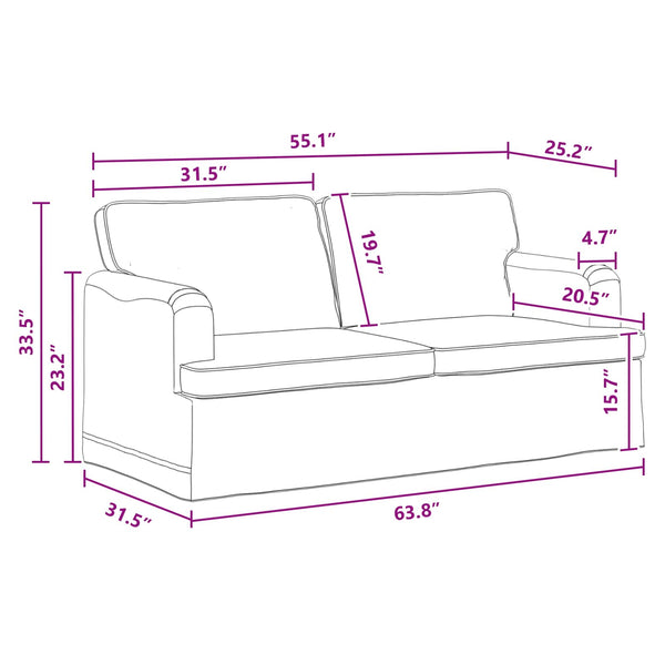 Dunkelgraues Stoffsofa 162 cm