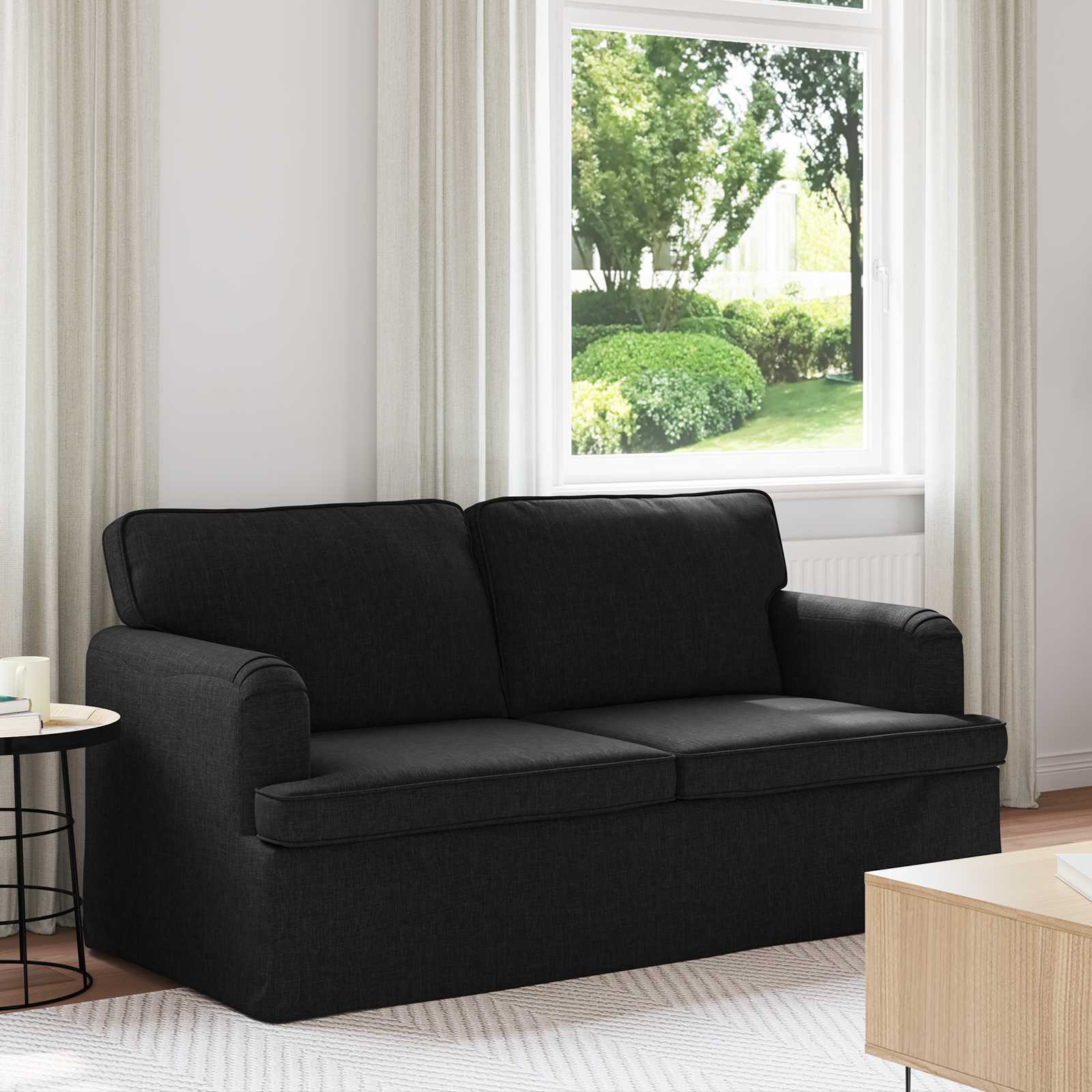 Schwarzes Stoff Sofa 162 cm