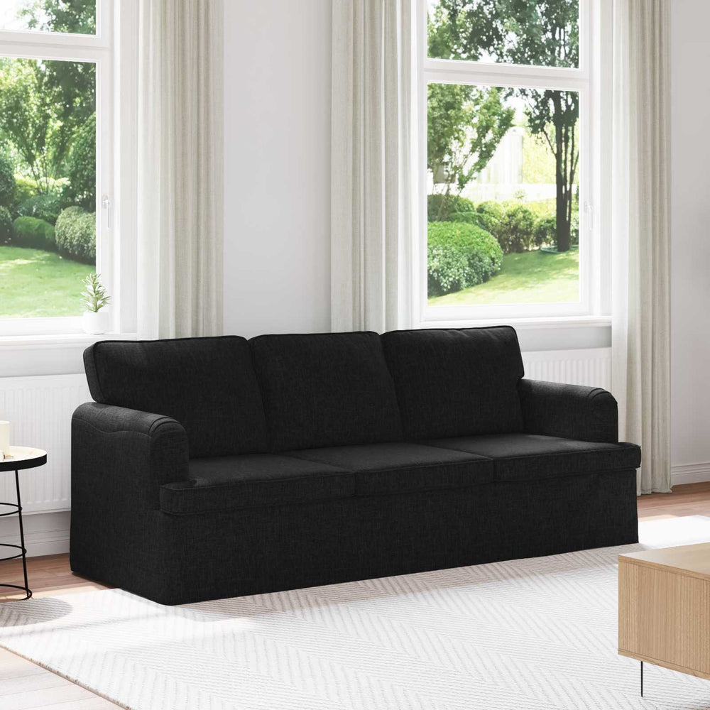 Schwarzes Stoffsofa 201 cm