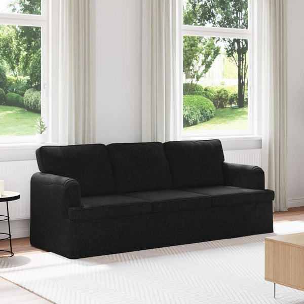 Schwarzes Stoffsofa 201 cm