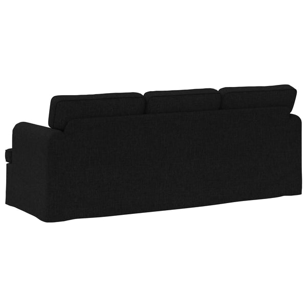 Schwarzes Stoffsofa 201 cm