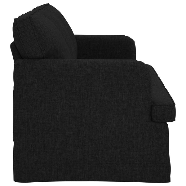 Schwarzes Stoffsofa 201 cm
