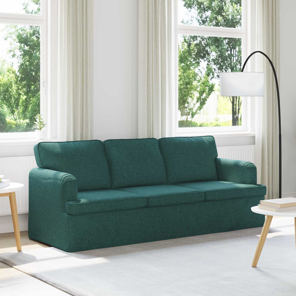 Dunkelgrünes Stoffsofa 201 cm