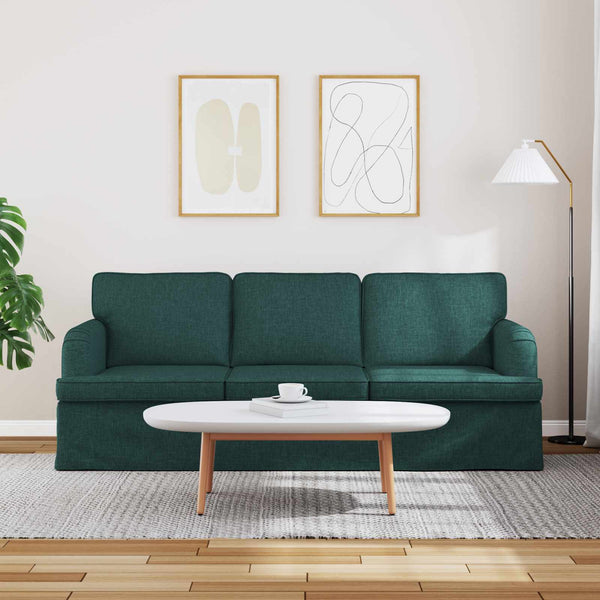Dunkelgrünes Stoffsofa 201 cm