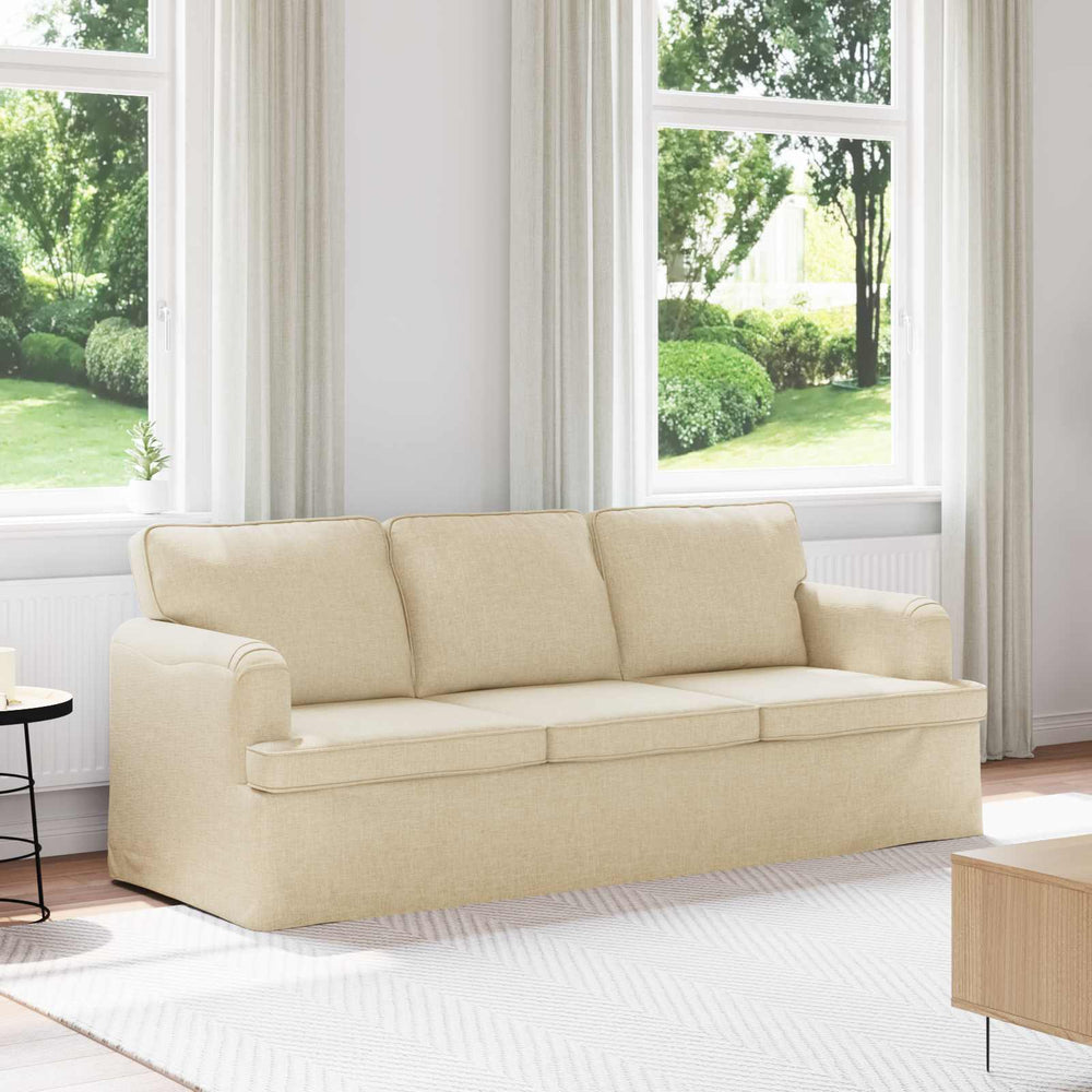 Creme Stoff Sofa, 201 cm