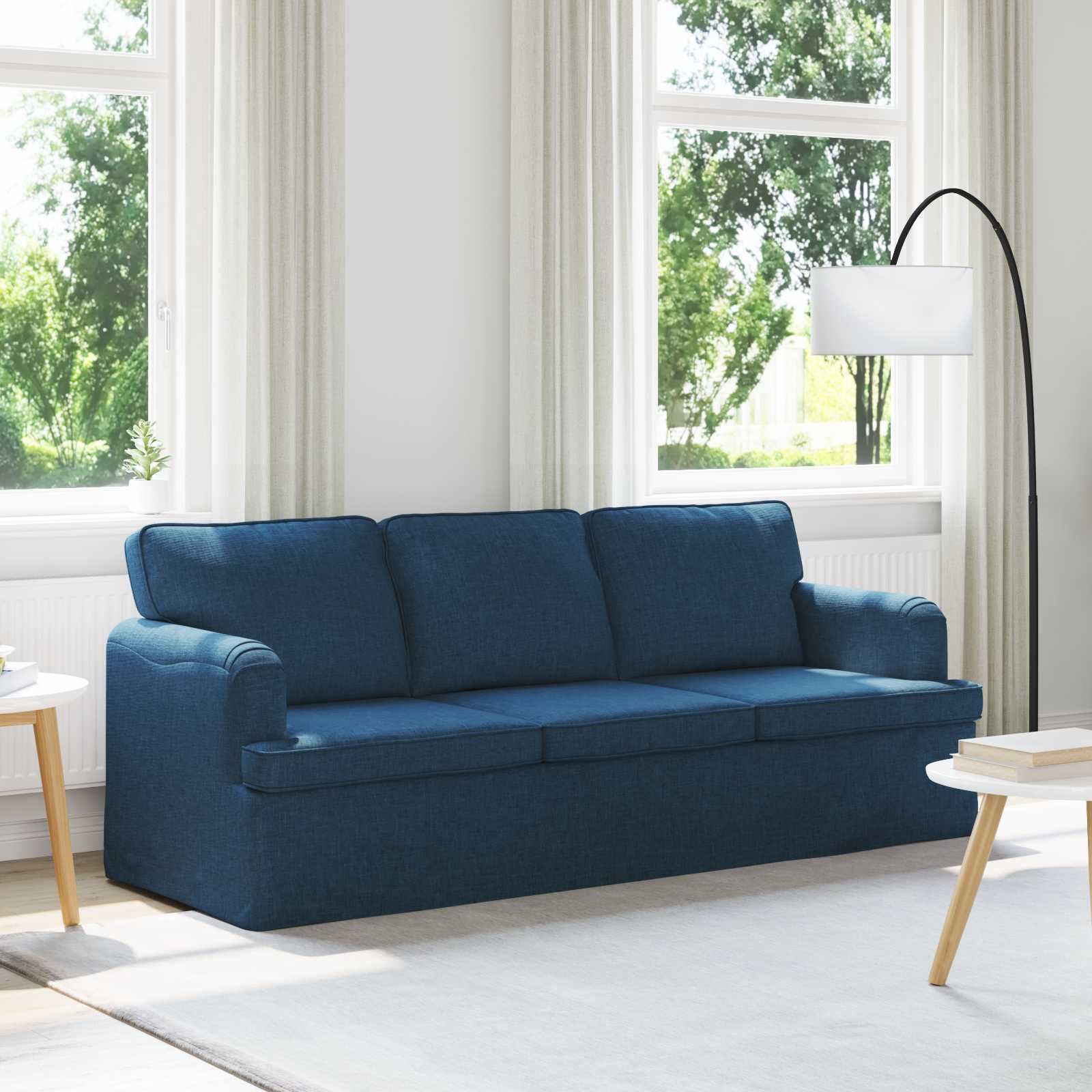 Blaues Stoffsofa 201 cm