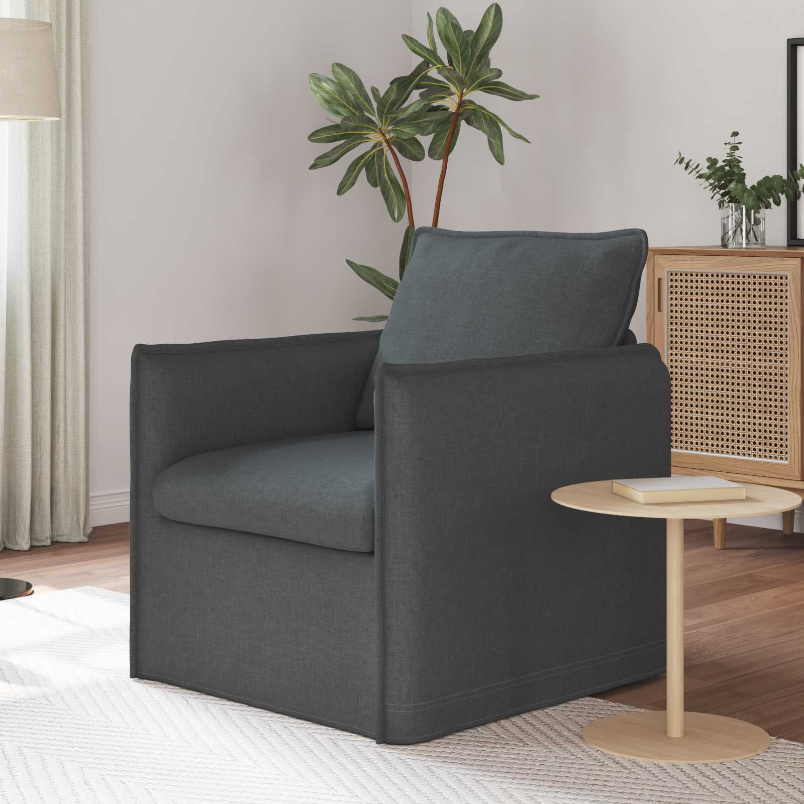 Dunkelgraues Stoffsofa 75x82x85 cm