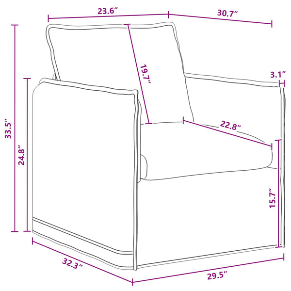 Dunkelgraues Stoffsofa 75x82x85 cm
