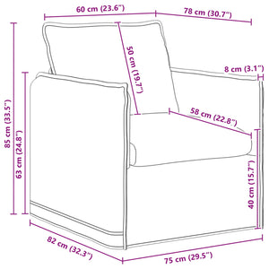 Schwarzes Stoffsofa 75x82x85cm