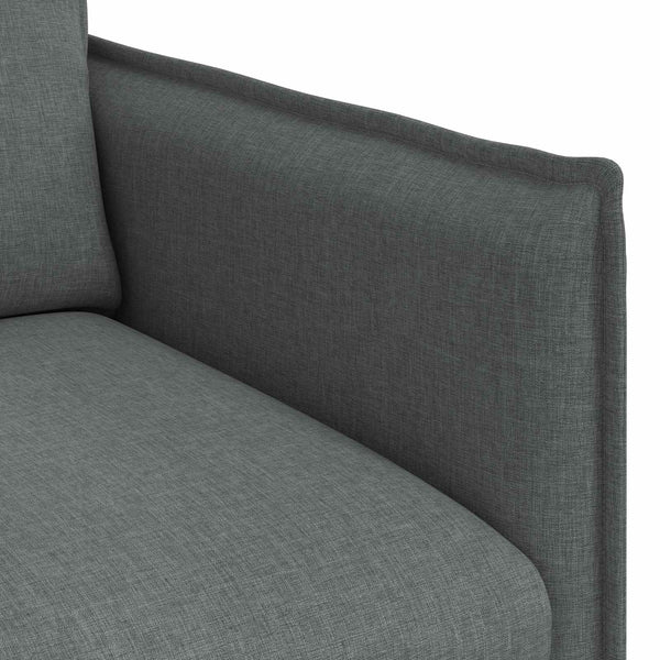 Dunkelgraues Stoffsofa 136 cm