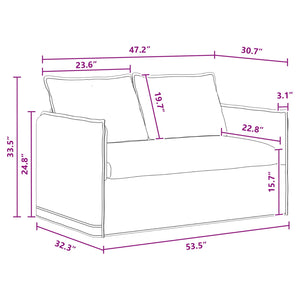 Dunkelgraues Stoffsofa 136 cm