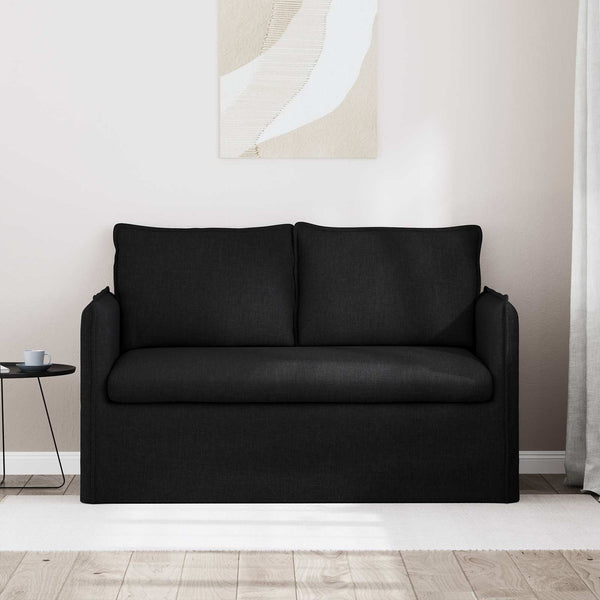 Schwarzes Stoffsofa 136 cm