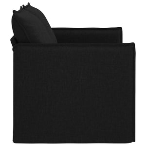 Schwarzes Stoffsofa 136 cm