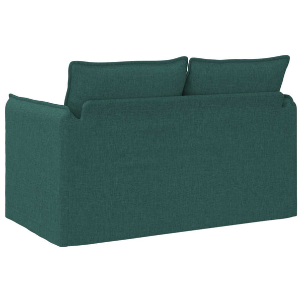 Dunkelgrünes Stoffsofa 136 cm