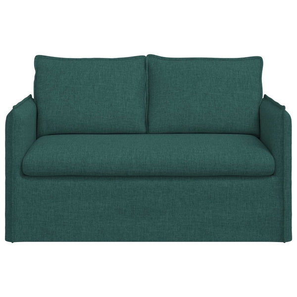 Dunkelgrünes Stoffsofa 136 cm