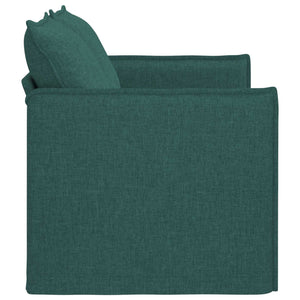 Dunkelgrünes Stoffsofa 136 cm