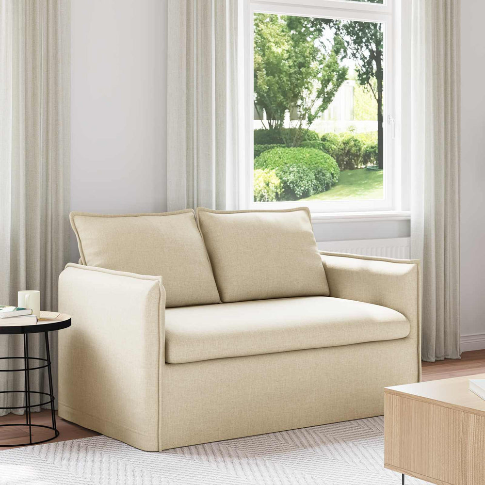 Creme Stoff Sofa 136 cm