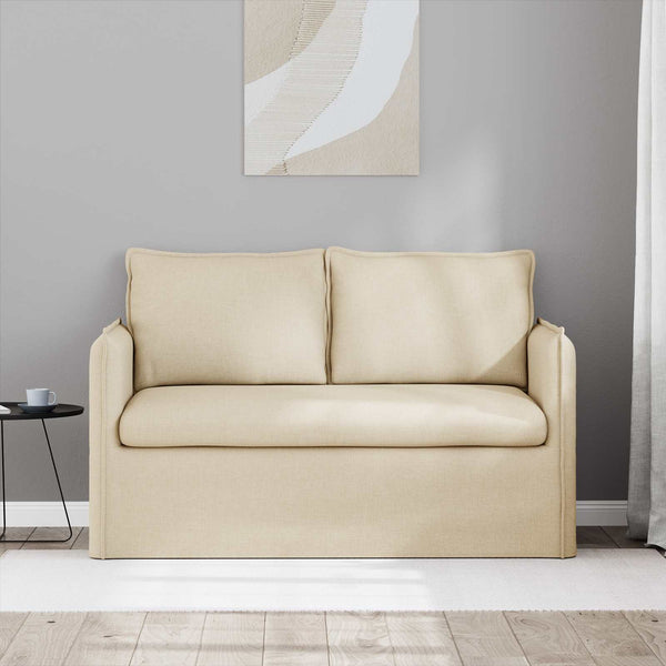 Creme Stoff Sofa 136 cm