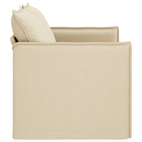 Creme Stoff Sofa 136 cm