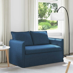 Blaues Stoffsofa 136 cm