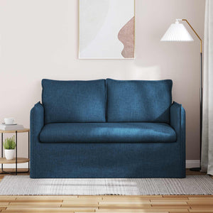 Blaues Stoffsofa 136 cm