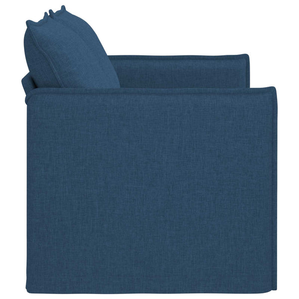 Blaues Stoffsofa 136 cm
