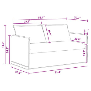 Dunkelgraues Stoffsofa 156 cm