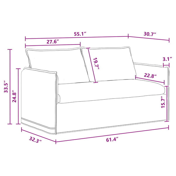 Dunkelgraues Stoffsofa 156 cm