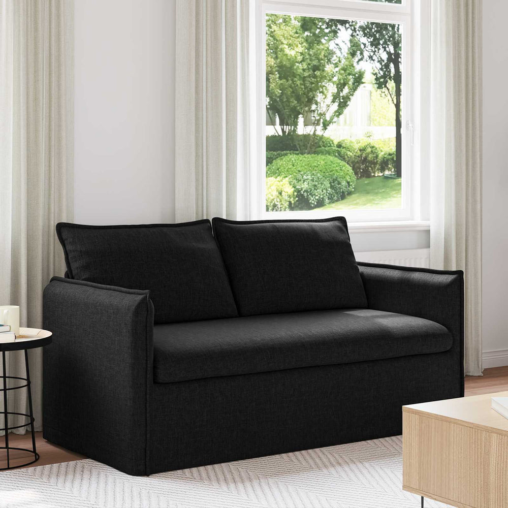 Schwarzes Stoffsofa 156 cm