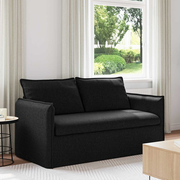 Schwarzes Stoffsofa 156 cm