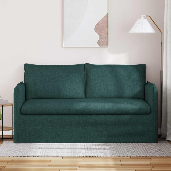 Dunkelgrünes Stoffsofa 156 cm