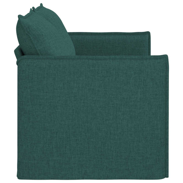 Dunkelgrünes Stoffsofa 156 cm