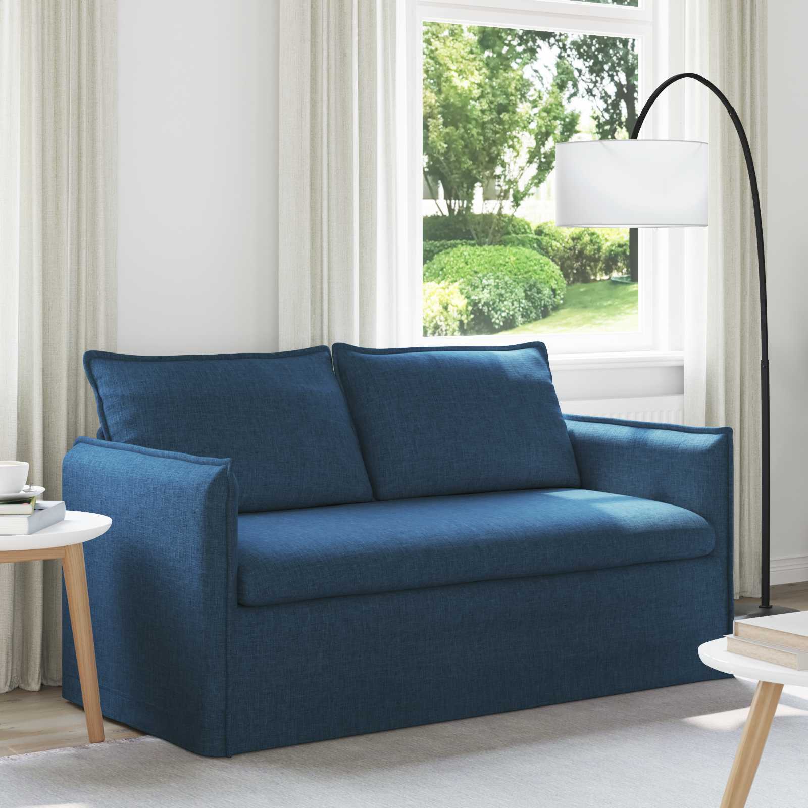Blaues Stoffsofa 156 cm