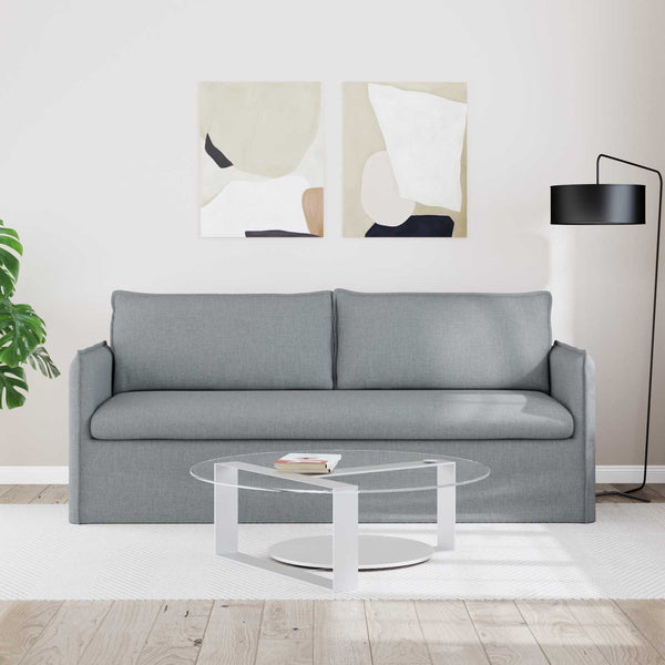 vidaXL Sofa Light Grey 196 x 82 x 85 cm Fabric