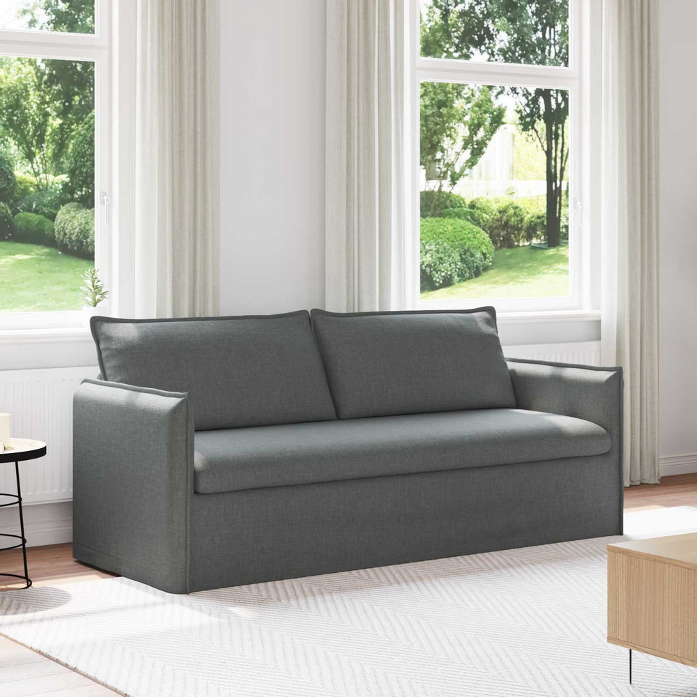 Dunkelgraues Stoffsofa 196 cm