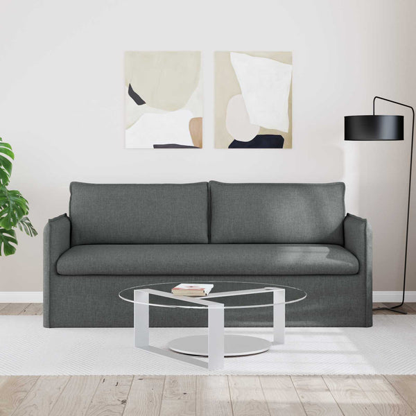 Dunkelgraues Stoffsofa 196 cm