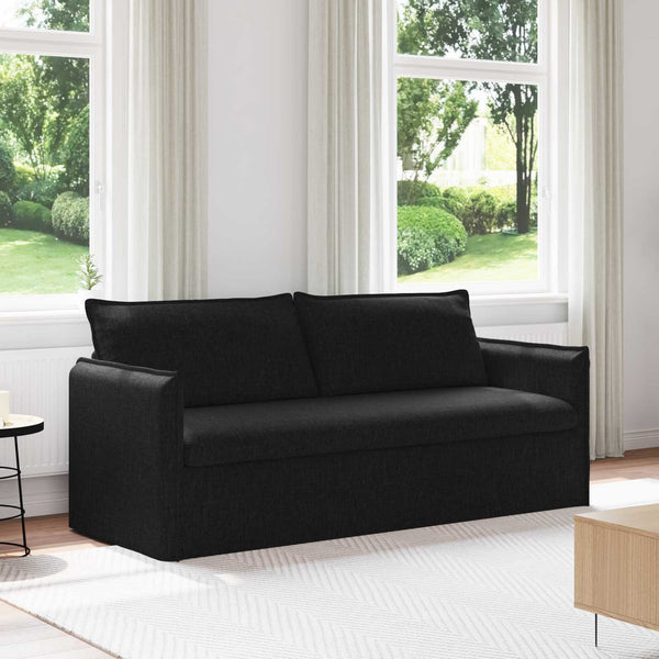 Schwarzes Stoffsofa 196 cm