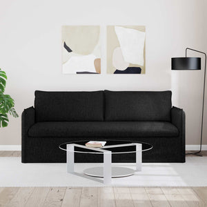 Schwarzes Stoffsofa 196 cm