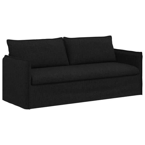 Schwarzes Stoffsofa 196 cm