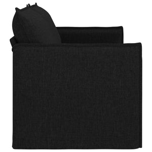 Schwarzes Stoffsofa 196 cm