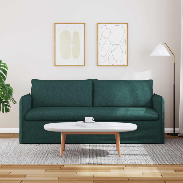 Dunkelgrünes Stoffsofa 196 cm