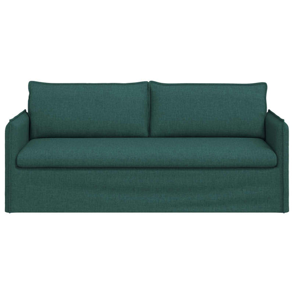 Dunkelgrünes Stoffsofa 196 cm