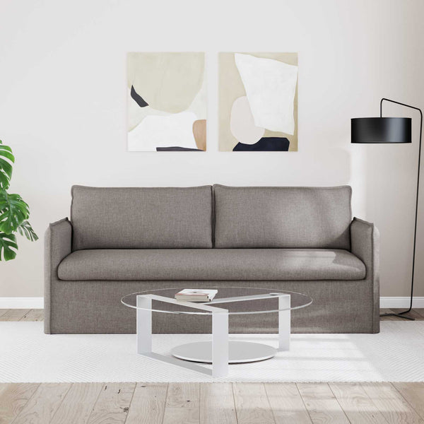 Sofa Taupe Stoff 196 cm