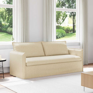 Cremefarbenes Stoffsofa, 196 cm
